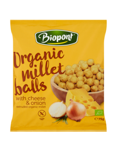 Chrupki Jaglane Serowo-Cebulowe Bezglutenowe Bio - 75g - Biopont