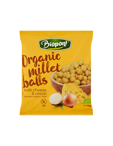 Chrupki Jaglane Serowo-Cebulowe Bezglutenowe Bio - 75g - Biopont