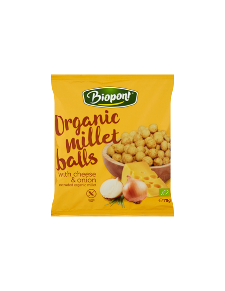 Chrupki Jaglane Serowo-Cebulowe Bezglutenowe Bio - 75g - Biopont