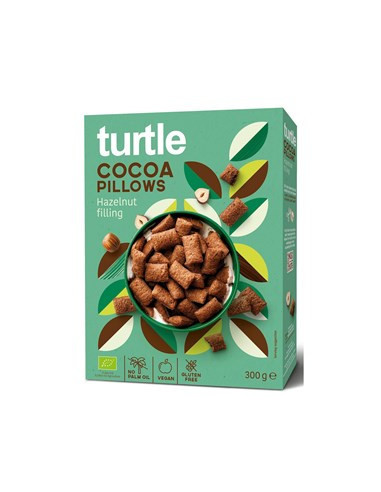 Poduszki Ryzowe z Nadzieniem Orzechowo-Kakaowym Bezglutenowe Bio - 300g - Turtle