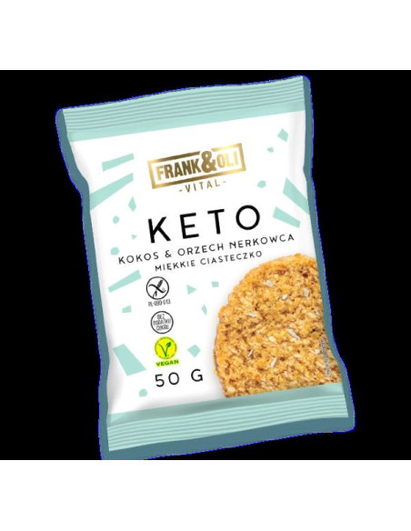 Miękkie ciasteczko KETO kokos i orzech nerkowca - 50g - Frank&Oli