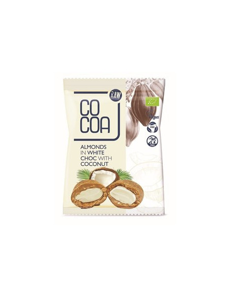 Migdały w białej polewie kokosowej - 70g - Cocoa