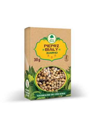 Pieprz biały ziarno - 30g - Dary Natury