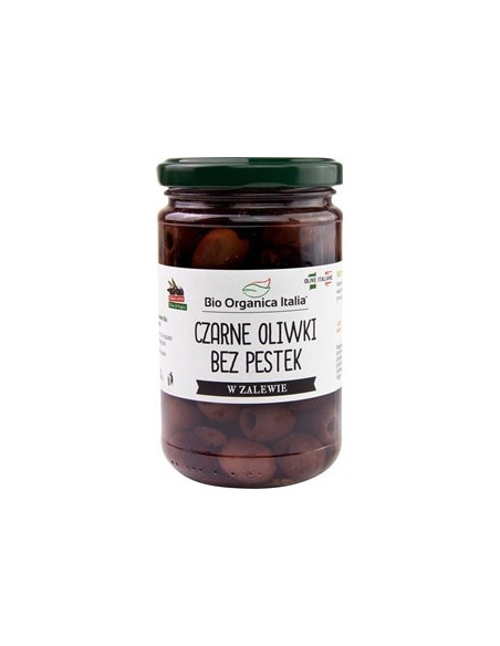 Oliwki czarne bez pestek w zalewie BIO - 280g(160g) - Bio Organica Italia