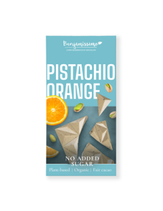 Tabliczka kakaowa pistacje pomarańcze bez cukru bezglutenowa Bio - 60g - Benjamissimo