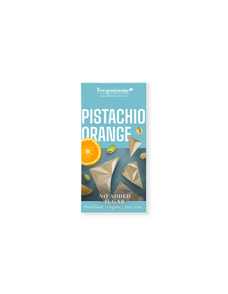Tabliczka kakaowa pistacje pomarańcze bez cukru bezglutenowa Bio - 60g - Benjamissimo