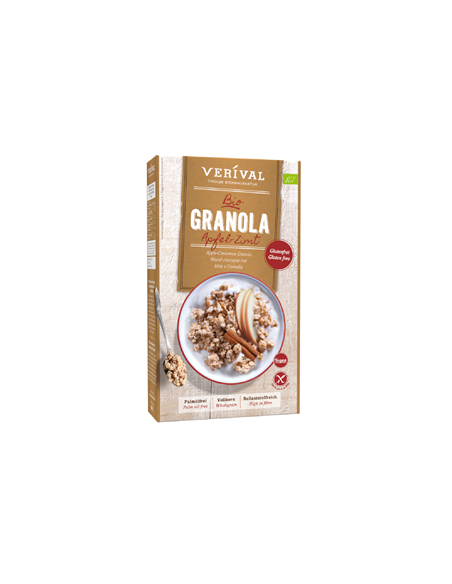 Granola błonnikowa z jabłkiem i cynamonem bezglutenowa bio - 325g - Verival
