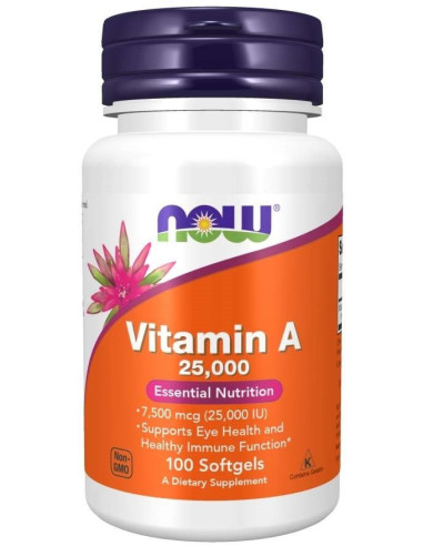 Witamina A 25000 - 120kaps - Now Foods