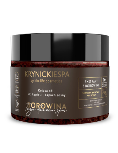 Sól do kąpieli z ekstraktem z borowiny zapach sosny - 500g - Krynickie Spa