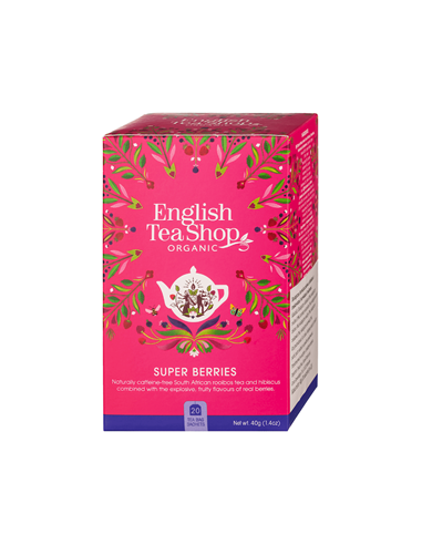 Herbatka z hibiskusem, rooibos, truskawkami, borówkami i malinami bio - 20x2g - English Tea