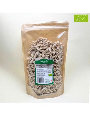 Makaron orkiszowy jasny vege EKO świderek - 400g - Orvita