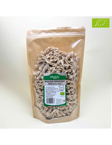 Makaron orkiszowy jasny vege EKO świderek - 400g - Orvita