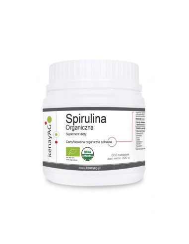 Spirulina organiczna  - 600tabl - Kenay