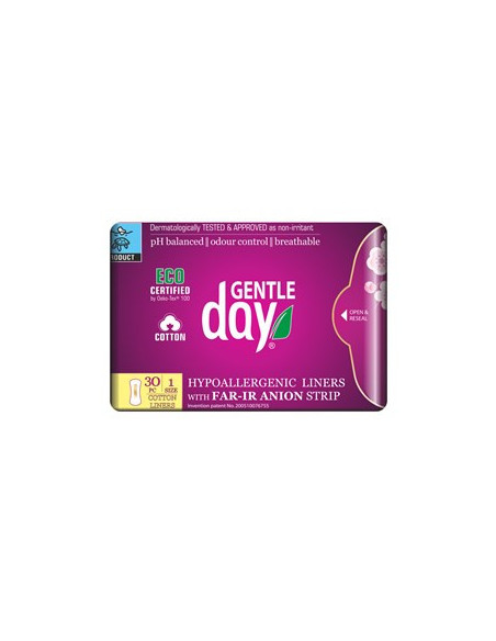 Wkładki higieniczne z Paskiem Anionowym - 30szt - Gentle Day