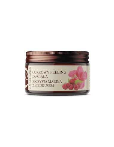 Cukierkowy peeling do ciała soczysta malina z hibiskusam - 200g - BOSPHAERA