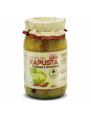 Kapusta kiszona z żurawiną - 850g - Dary Natury
