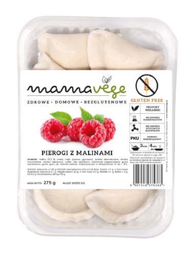 PIEROGI Z MALINAMI BEZGLUTENOWE 275 g - MAMA VEGE