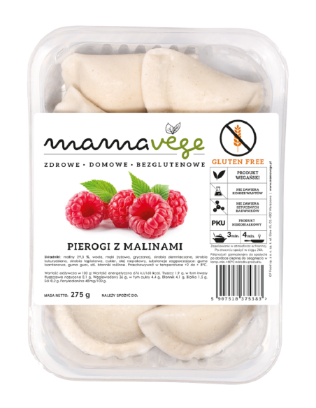 PIEROGI Z MALINAMI BEZGLUTENOWE 275 g - MAMA VEGE