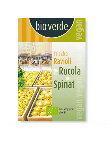 RAVIOLI ŚWIEŻE Z RUKOLĄ I SZPINAKIEM BIO 250 g - BIO-VERDE