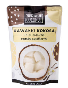 KOKOS KAWAŁKI ŚWIEŻE O SMAKU WANILIOWYM BEZGLUTENOWE BIO 100 g - GENUINE COCONUT