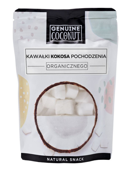 KOKOS KAWAŁKI ŚWIEŻE BEZGLUTENOWE BIO 100 g - GENUINE COCONUT