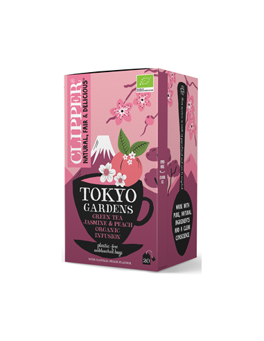 Herbatka zielona jaśminowa o smaku brzoskwiniowym (Tokyo Gardens) Bio - 20 x 2g 40g - Clipper