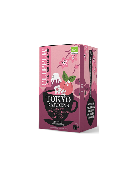 Herbatka zielona jaśminowa o smaku brzoskwiniowym (Tokyo Gardens) Bio - 20 x 2g 40g - Clipper