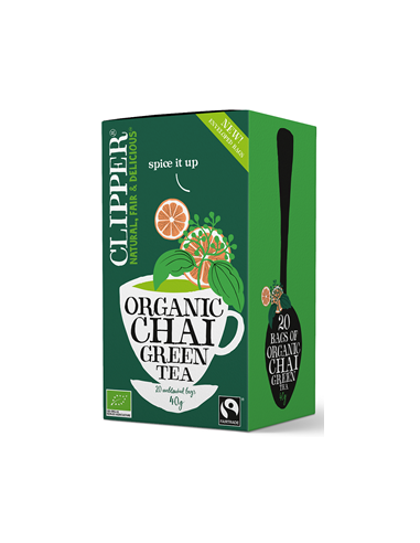 Herbata zielona chai z cynamonem i z kardamonem BIO - 20x2g - Clipper