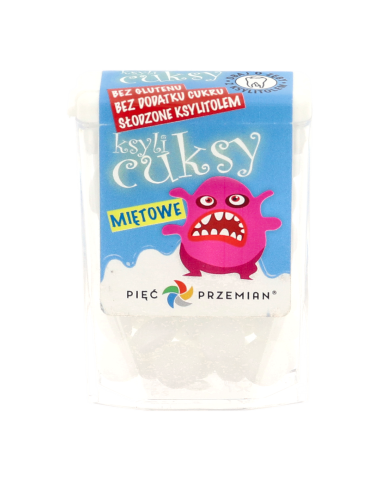 Ksylicuksy pastylki do ssania z ksylitolu o smaku mięty -13g - 5 przemian