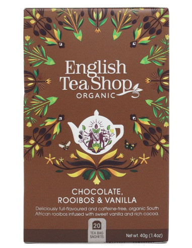 Herbata Rooibos ziarno kakaowca wanilia BIO - 20x2g - English Tea Shop