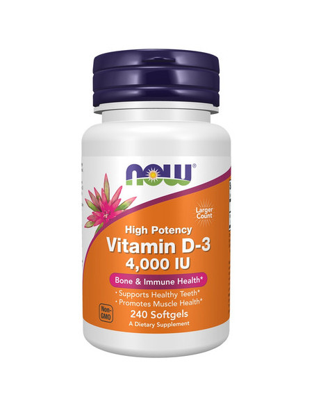 Witamina D3 4000 IU - 240kaps - Now Food