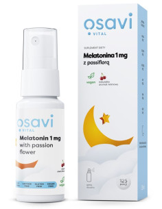 Melatonina z passiflorą spray doustny, 1mg (wiśnia) - 25ml - Osavi