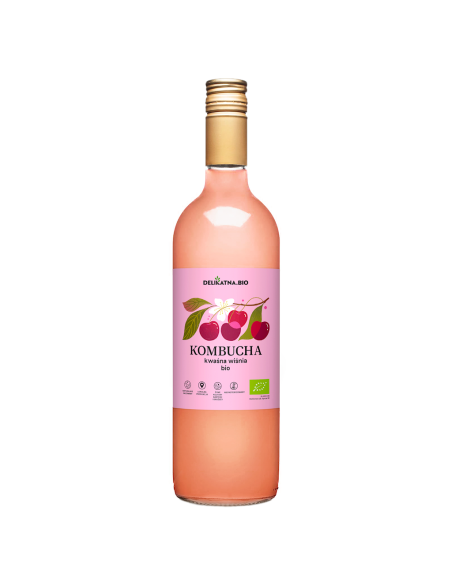 KOMBUCHA WIŚNIOWA BIO 750 ml - DELIKATNA