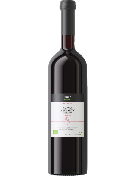 ŻYWY ZAKWAS Z BURAKÓW KLASYCZNY BIO 750 ml - FAIR ORGANIC