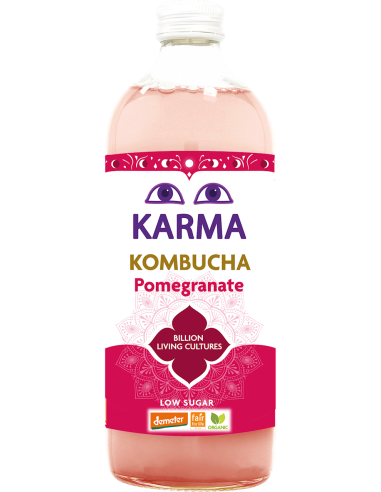 KOMBUCHA Z GRANATEM NISKA ZAWARTOŚĆ CUKRÓW FAIR FOR LIFE DEMETER BIO 1 L - KARMA KOMBUCHA