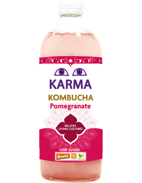 KOMBUCHA Z GRANATEM NISKA ZAWARTOŚĆ CUKRÓW FAIR FOR LIFE DEMETER BIO 1 L - KARMA KOMBUCHA