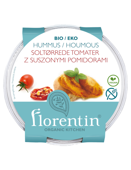 HUMMUS Z SUSZONYMI POMIDORAMI BEZGLUTENOWY BIO 170 g - FLORENTIN