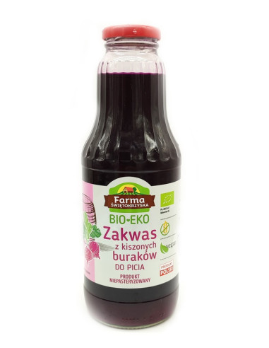 ZAKWAS Z BURAKÓW KISZONYCH NIEPASTERYZOWANY BEZGLUTENOWY BIO 700 ml - FARMA ŚWIĘTOKRZYSKA