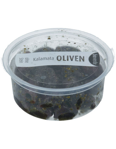 OLIWKI CZARNE KALAMATA BEZ PESTEK Z ZIOŁAMI BIO 80 g - BIO-VERDE