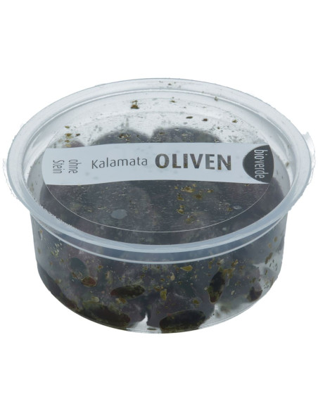 OLIWKI CZARNE KALAMATA BEZ PESTEK Z ZIOŁAMI BIO 80 g - BIO-VERDE