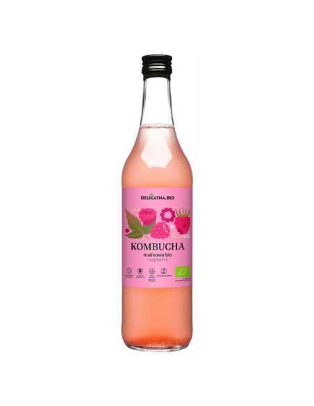 KOMBUCHA MALINOWA BIO 500 ml - DELIKATNA