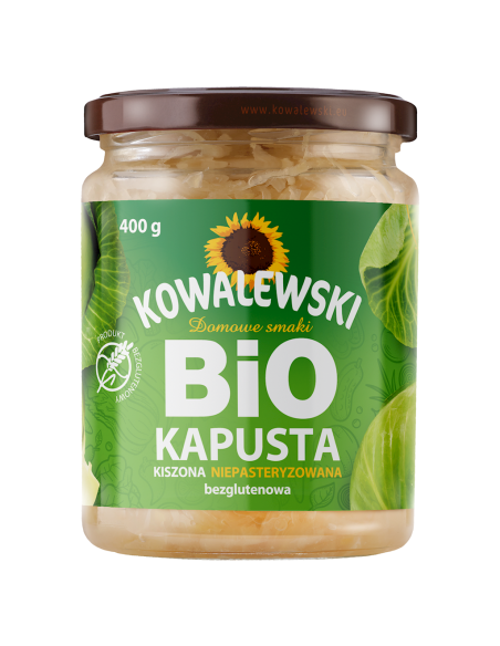KAPUSTA KISZONA ŻYWA NIEPASTERYZOWANA BEZGLUTENOWA BIO 400 g - KOWALEWSKI