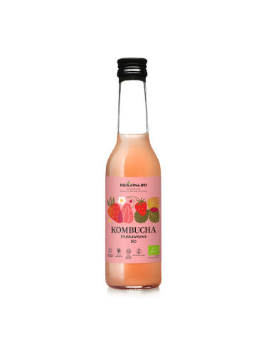KOMBUCHA TRUSKAWKOWA BIO 270 ml - DELIKATNA
