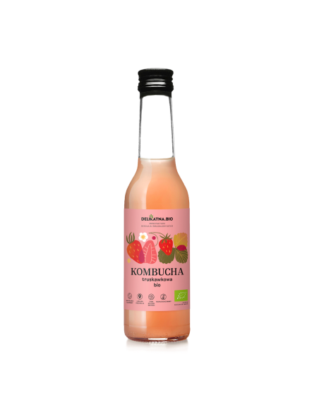 KOMBUCHA TRUSKAWKOWA BIO 270 ml - DELIKATNA