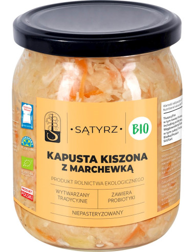 KAPUSTA KISZONA Z MARCHEWKĄ BIO 450 g  - SĄTYRZ