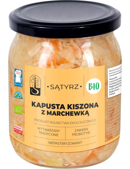 KAPUSTA KISZONA Z MARCHEWKĄ BIO 450 g  - SĄTYRZ