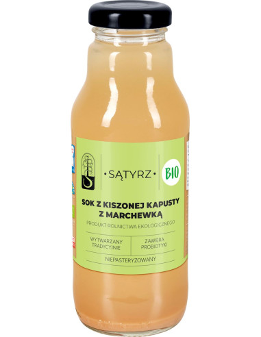 SOK Z KAPUSTY KISZONEJ Z MARCHEWKĄ BIO 300 ml - SĄTYRZ