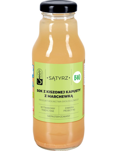 SOK Z KAPUSTY KISZONEJ Z MARCHEWKĄ BIO 300 ml - SĄTYRZ