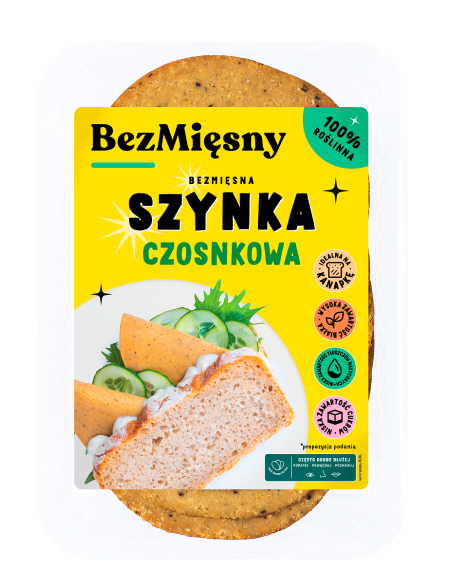 SZYNKA CZOSNKOWA ROŚLINNA PLASTRY 120 g - BEZMIĘSNY
