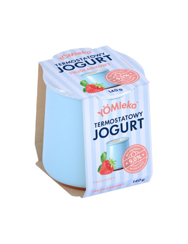 JOGURT TERMOSTATOWY TRUSKAWKOWY 9 %  BIO 140 g - YÖMLEKO
